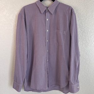 J. Crew Men’s Long Sleeve Button Down Red, White, & Blue Checked print Shirt